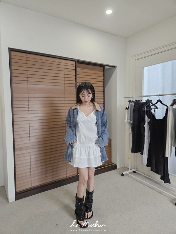 拼色領牛仔工裝外套(闆娘.花花清單)